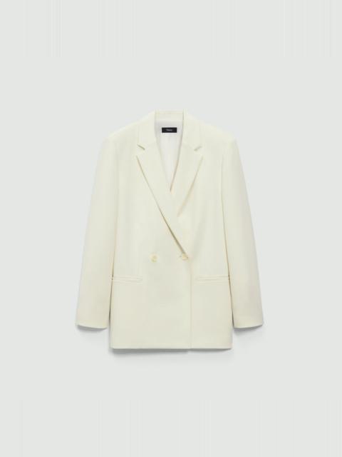 Relaxed Double-Breasted Blazer in Admiral Crepe