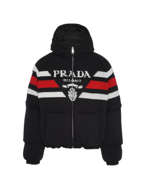 Cropped cashmere down jacket