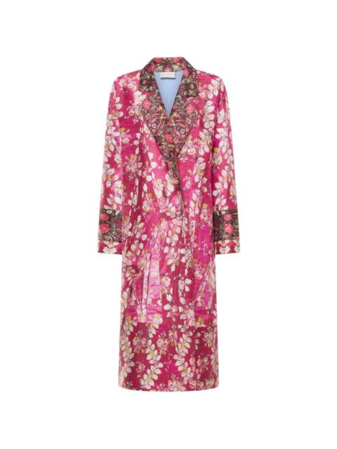 floral-print coat