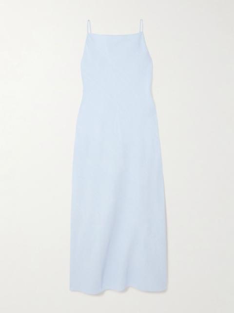 Hemp-blend maxi dress Light blue