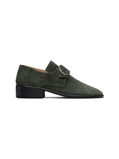 Green Suede Pope Loafers