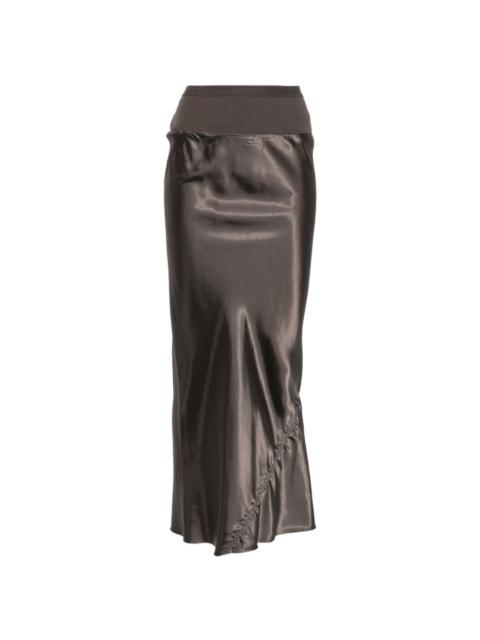 ribbed gathered maxi skirt