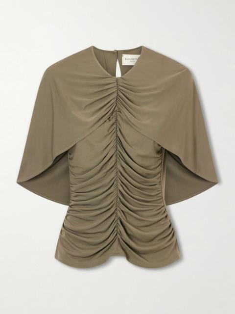 Emme Cape-effect Gathered Jersey Top