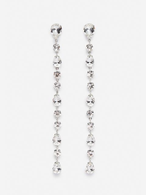 Crystal cascade drop earrings in silver