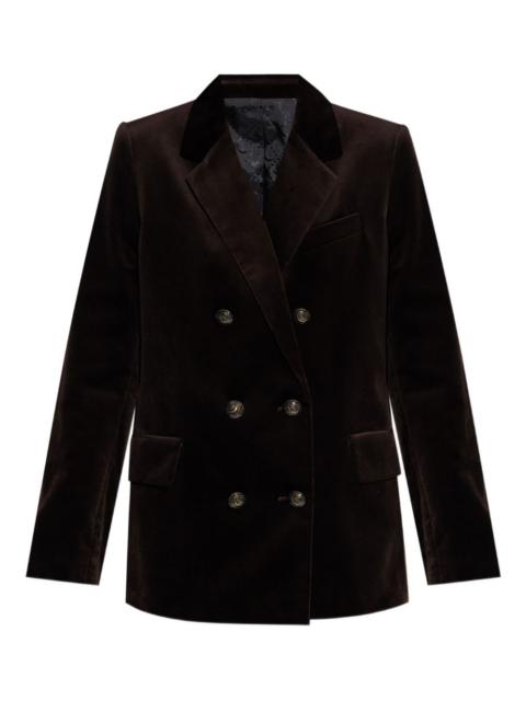 double-breasted velvet blazer
