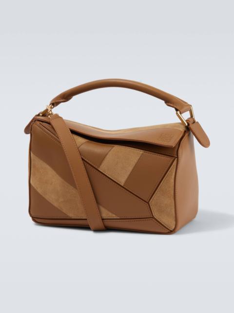 Puzzle Small leather and suede shoulder bag