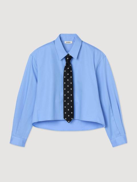 CROPPED SHIRT WITH DETACHABLE TIE