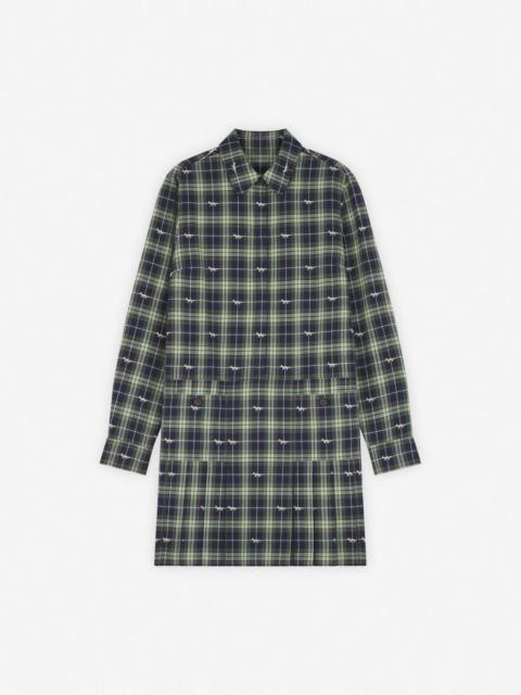 PLEATED MINI SHIRT DRESS