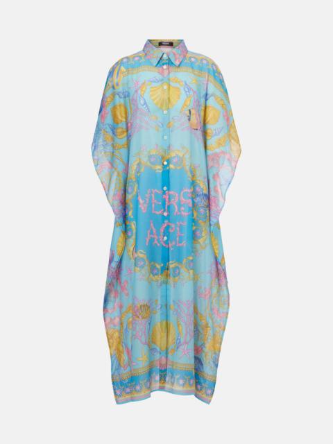 Underwater Barocco cotton and silk beach cover-up