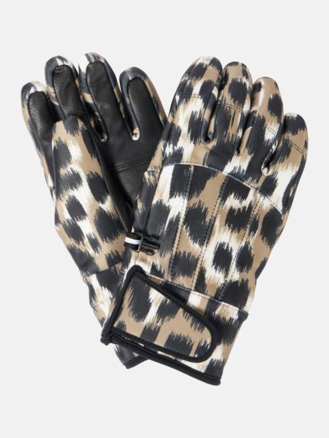 Glacier leather-trimmed ski gloves