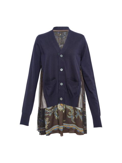 Paisley Print X Cotton Knit Cardigan