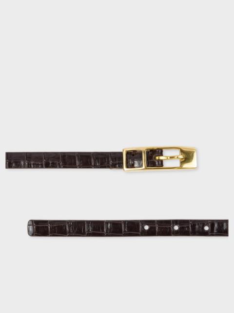 Women's Brown Leather Croc Belt Paul Smith