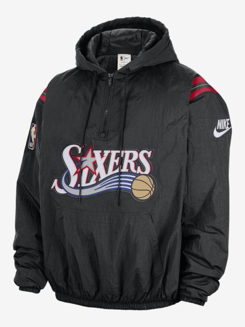 Philadelphia 76ers Hardwood Classics Men's Nike Therma-FIT NBA 1/2-Zip Hoodie