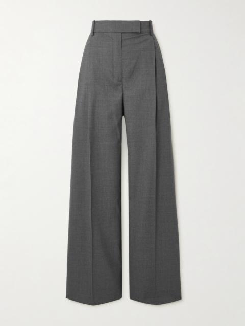 Pleated Wool-blend Wide-leg Pants
