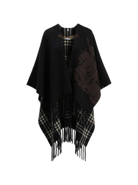 fringed wool poncho