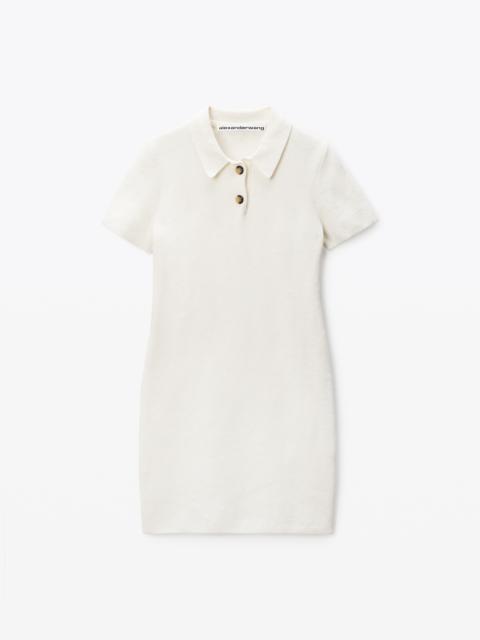 Ivory Cotton-Blend Chenille Minidress