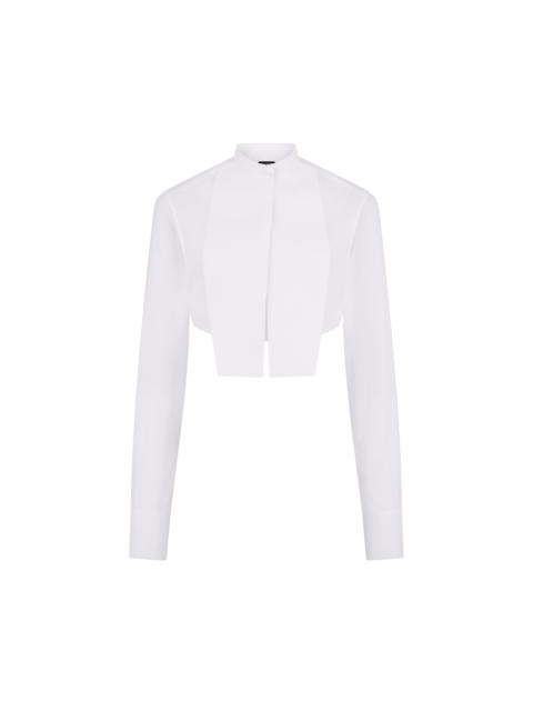 COTTON VOILE CROPPED SHIRT