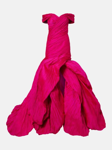 Off-shoulder bustier gown