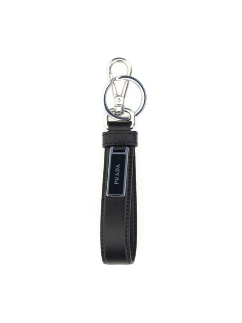 Saffiano logo key chain
