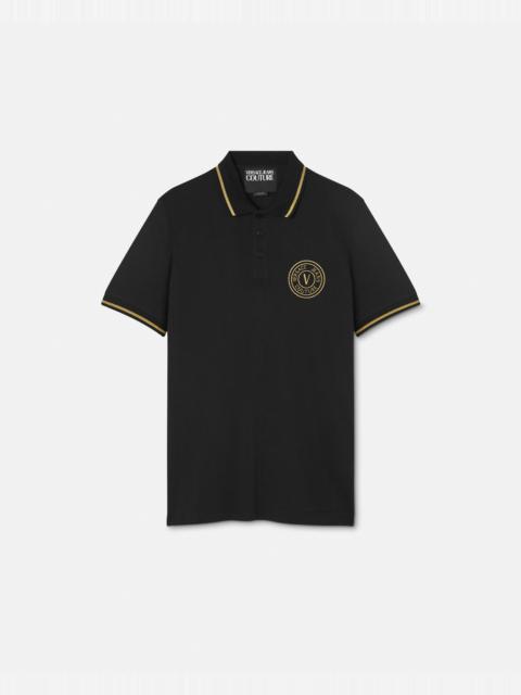 Embroidered V-Emblem Polo Shirt