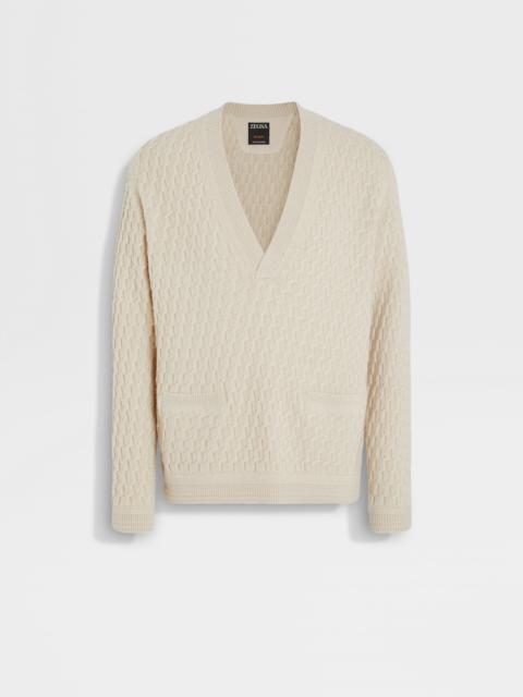 LIGHT BEIGE OASI CASHMERE V-NECK