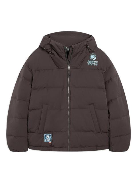 Li-Ning BadFive Changan Boy Graphic Hooded Down Jacket 'Brown' AYMS343-3