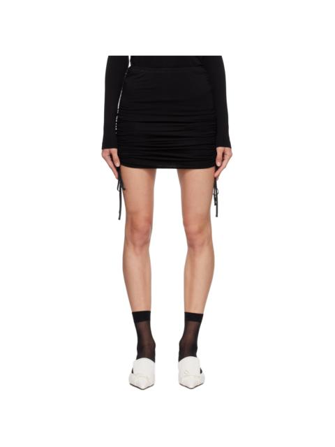 Black Draped Miniskirt
