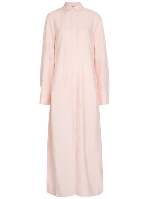 Toteme Crinkled Silk-blend Maxi Shirt Dress