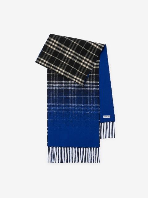 Gradient Check Cashmere Scarf