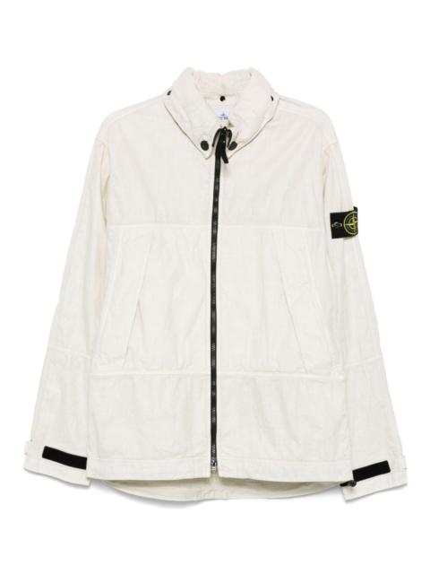 plated-ovd raw-linen jacket