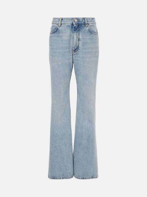 Mid-rise flared jeans