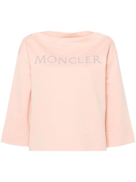 logo-appliquÃ© boat-neck sweatshirt