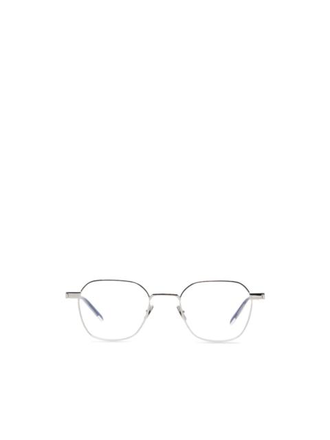 geometric-frame glasses