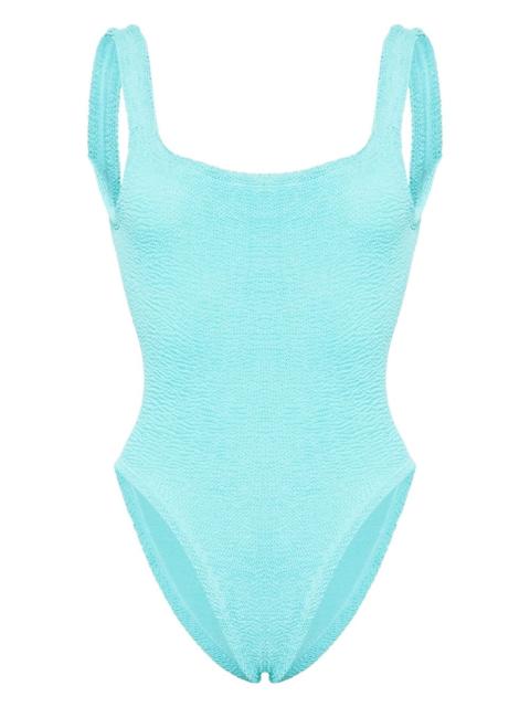 square-neck crinkled swimsuit