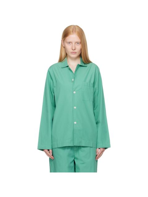 Green Poplin Long-Sleeved Pyjama Shirt