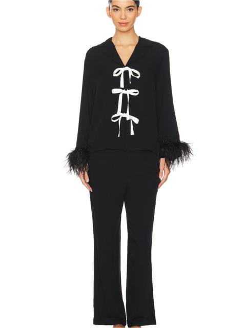 Party Pajama Set Bows And Feathers