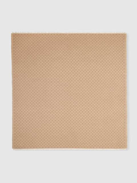 Printed GG cotton wool lamé shawl