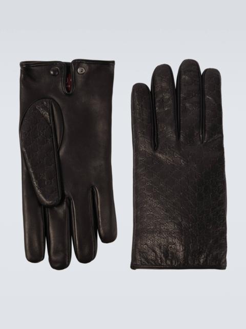 GG leather gloves