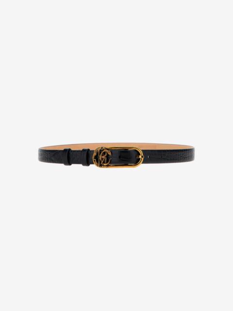 Leather belt with Monogram Mirror Snake