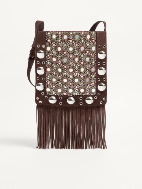 VALENTINO GARAVANI NELLCÔTE EMBROIDERED SHOULDER BAG WITH FRINGES