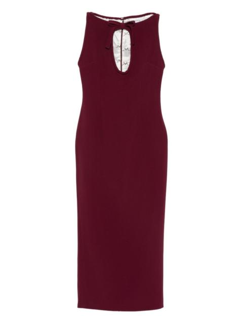 keyhole-neckline sleeveless mini dress