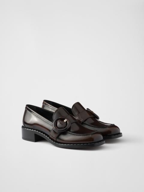 Brushed leather loafers