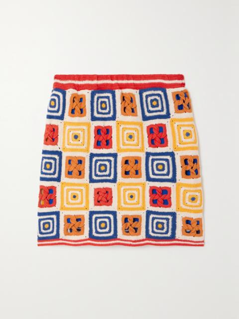 + Net Sustain Santería Crocheted Organic Pima Cotton Mini Skirt