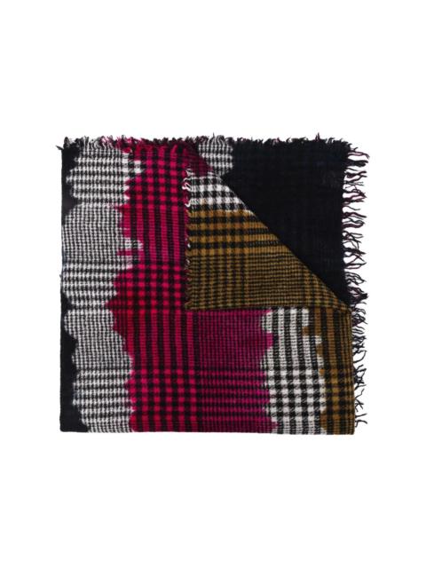 checked frayed scarf