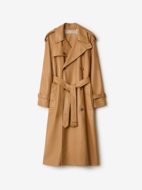 Long Leather Castleford Trench Coat