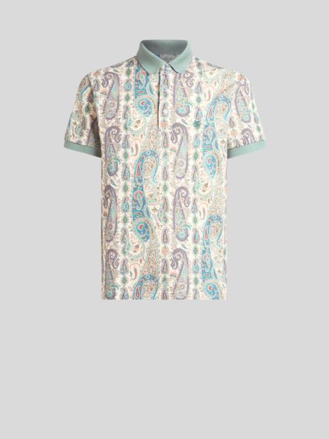 COTTON POLO SHIRT WITH PAISLEY MOTIF