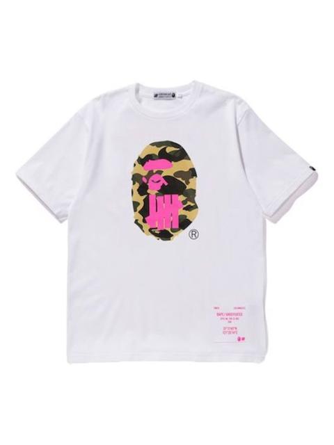 A Bathing Ape x UNDEFEATED Shanghai limited Ape Head Tee 'White Pink' TBD-BAPE-017