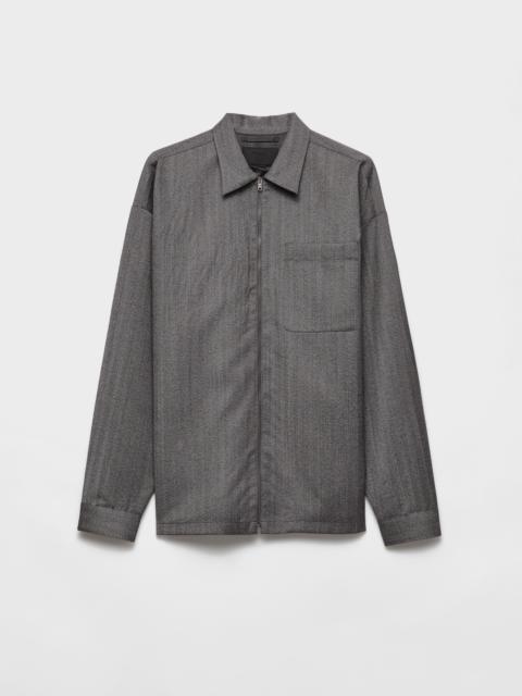 Wool zipper shirt