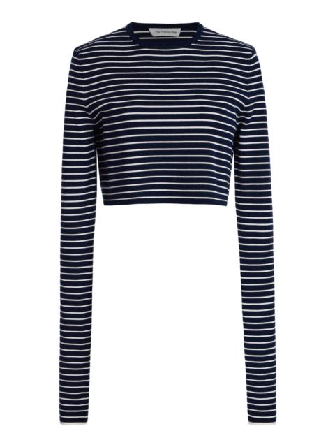 Exclusive Riviera Kasel Cropped Striped Knit T-Shirt stripe