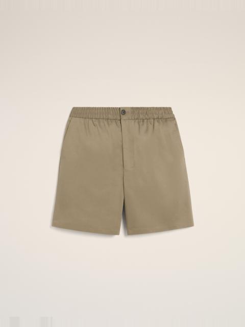 GREEN COTTON ELASTICATED WAIST SHORTS